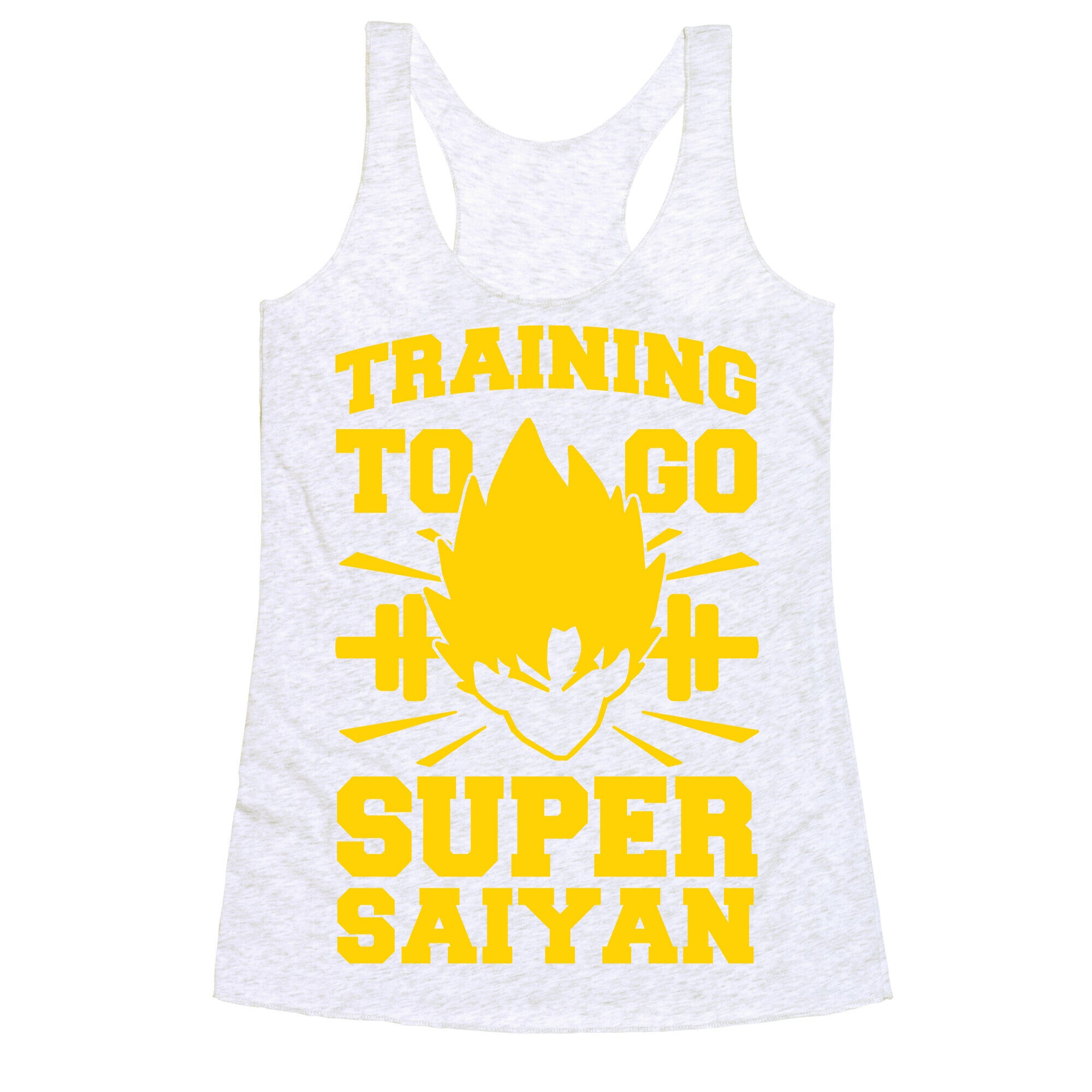 Training to Go Super Saiyan Racerback Tank